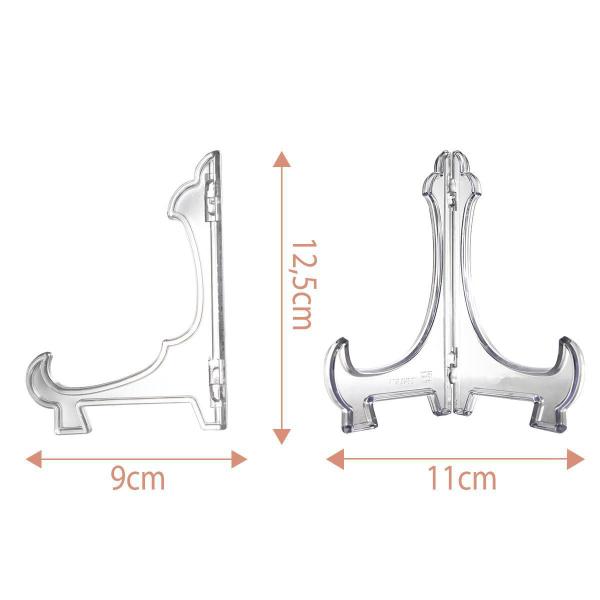 Imagem de Kit 12 Peças Suporte Para Pratos Acrílico Transparente 15Cm