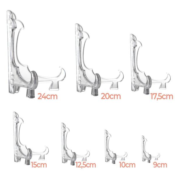 Imagem de Kit 12 Peças Suporte Para Pratos Acrílico Transparente 20Cm