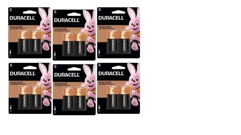 Kit 12 Pilhas Média C Duracell Lr14 Alcalina Longa Duração Imagem de Kit 12 Pilhas Média C Duracell Lr14 Alcalina Longa Duração