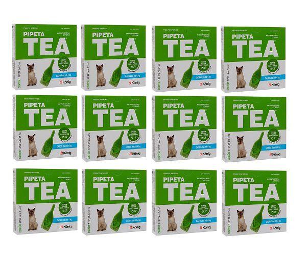 Imagem de Kit 12 Pipeta Tea Konig - Anti Pulgas Para Gatos Até 4kg