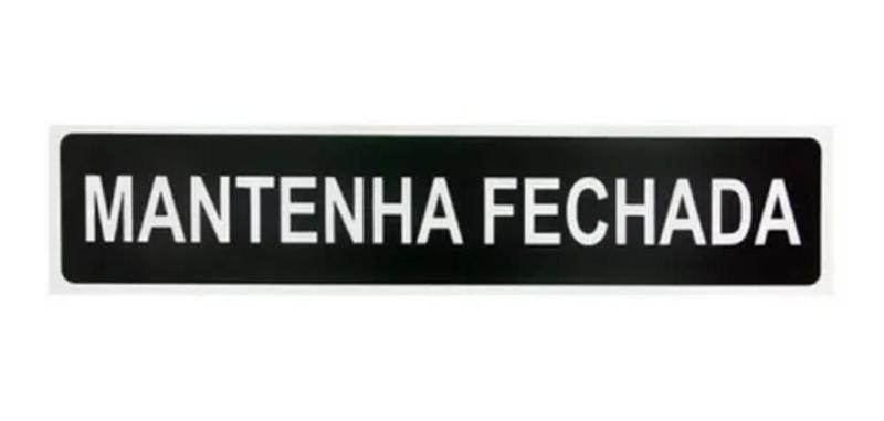 Imagem de Kit 12 Placa Sinalização Porta Mantenha Fechada 7X30