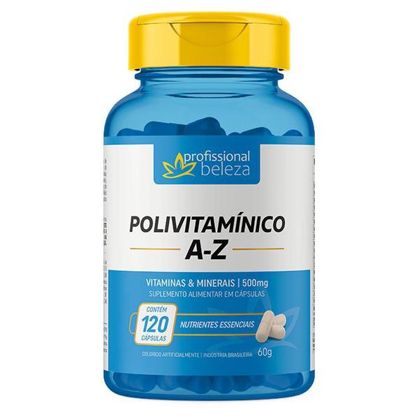 Imagem de Kit 12 Polivitamínico 500Mg A - Z Profissional 120 Cápsulas