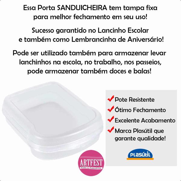 Imagem de Kit 12 Porta Lanche Sanduicheira Transparente -1315Plasutil