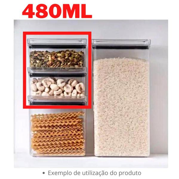 Kit 12 Pote Hermético Quadrado Alimento Organização Conjunto Cozinha Porta Mantimento Jogo Tampa Vácuo Empilhável - Paramount Plásticos Imagem de Kit 12 Pote Hermético Quadrado Alimento Organização Conjunto Cozinha Porta Mantimento Jogo Tampa Vácuo Empilhável