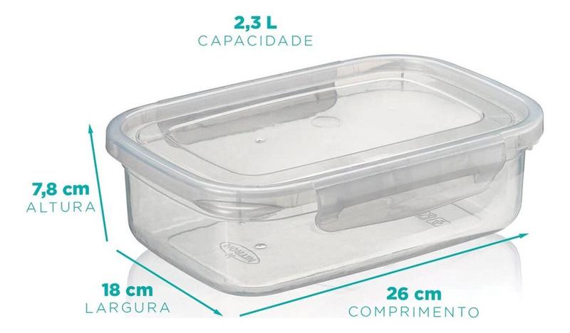 Imagem de Kit 12 Pote Raso Marmita Tampa Trava Microonda 270ml Freezer