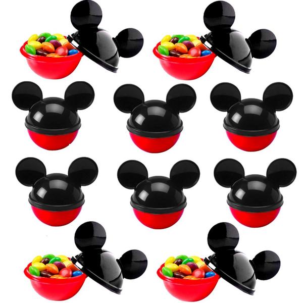 Imagem de Kit 12 Potes p/ Doces Lembrancinhas Festa Infantil Pequeno Mickey de Orelhas
