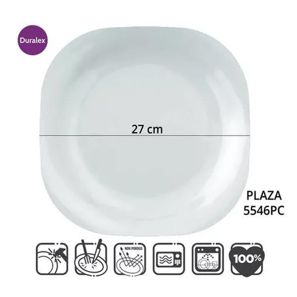 Imagem de Kit 12 Prato Raso Opaline Pla Duralex Vidro 27Cm Branco