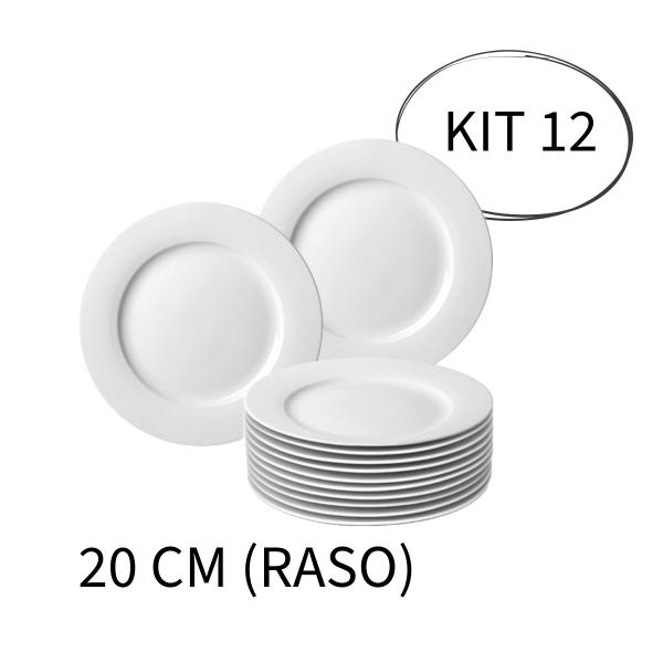 Imagem de Kit 12 Pratos de Sobremesa Branco Doce Festa Melamina 20cm