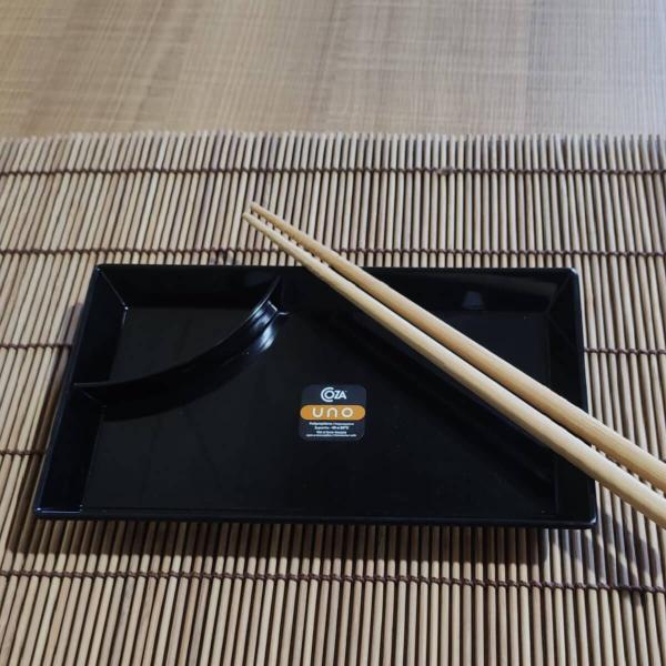 Imagem de Kit 12 Pratos para Sushi Comida Japonesa com Porta Shoyu Comida Oriental Preto Uno Coza