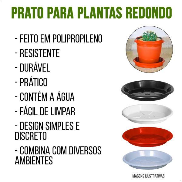 Imagem de Kit 12 Pratos para Vaso Redondo Suporte para Planta 27x3,5cm