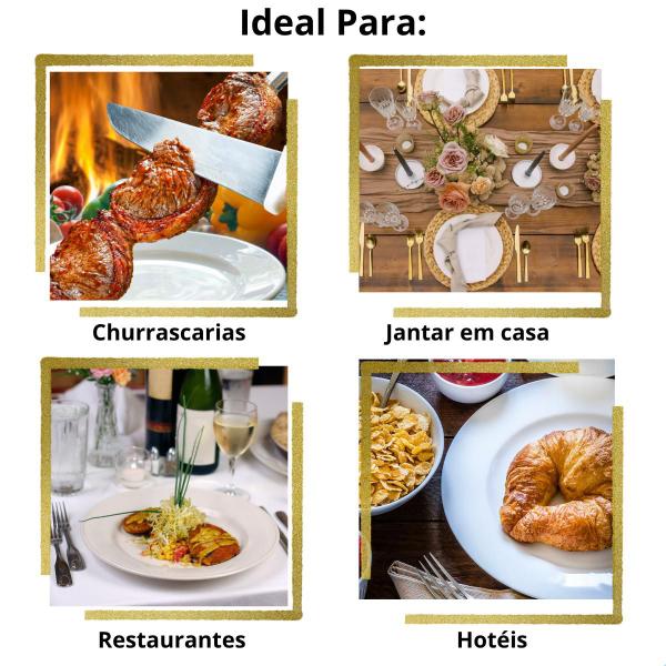 Imagem de Kit 12 Pratos Rasos Germer Borda Grossa 24 CM Churrascaria Hotéis e Casa Jantar 