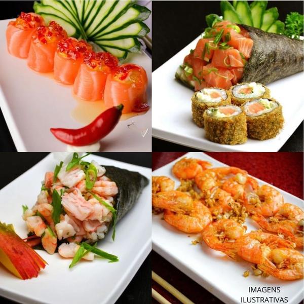 Imagem de Kit 12 Pratos Retangular para Sushi 17,8cm + 3 Travessas Bordas Onduldas 36x12 em Melamina Restaurante Japones  Bestfer 