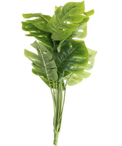 Imagem de Kit 12 Ramo Planta Artificial Costela De Adão Decoração 43cm