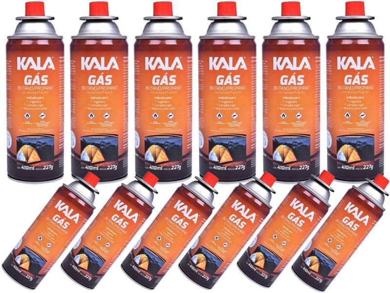 Imagem de Kit 12 Refil de Gás Butano p/ Maçarico 227gr - Kala