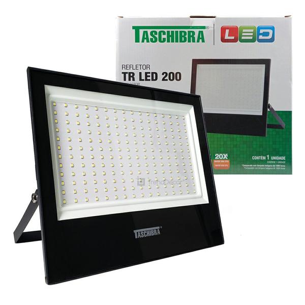 Imagem de Kit 12 Refletores Taschibra TR LED 200W Preto