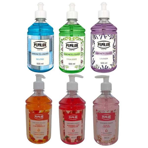 Kit 12 Sabonete Líquido Neutro Corpo e Mãos 500Ml - Pepilon Imagem de Kit 12 Sabonete Líquido Neutro Corpo e Mãos 500Ml - Pepilon