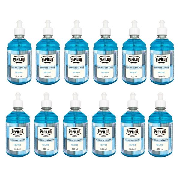 Kit 12 Sabonete Líquido Neutro Corpo e Mãos 500Ml - Pepilon Imagem de Kit 12 Sabonete Líquido Neutro Corpo e Mãos 500Ml - Pepilon