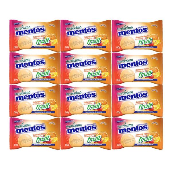 Imagem de Kit 12 Sabonete Mentos Fruit Sabão em Barra 80g Herbíssimo