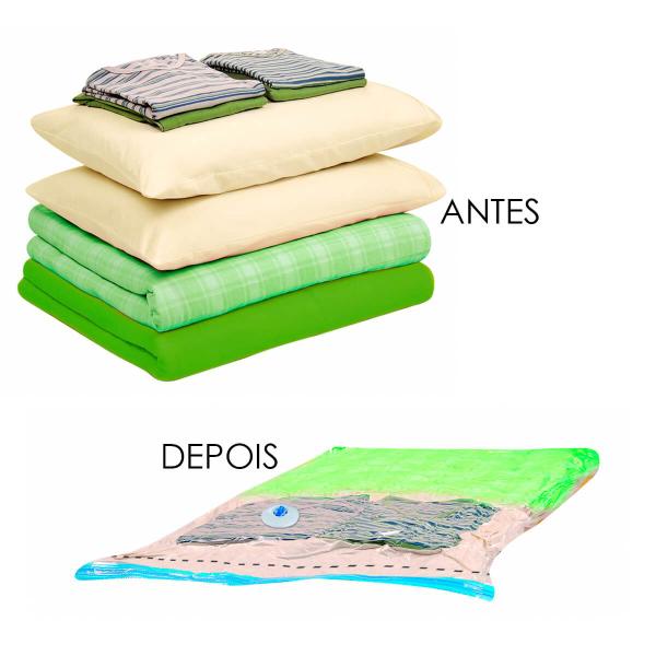 Imagem de Kit 12 Sacos para Armazenagem a Vácuo Vac Bag Impermeável Para Closet 80 x 100 cm Extra Grande