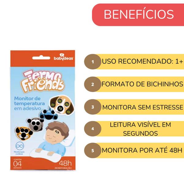 Imagem de Kit 12 Sai Mosquito Repelente e 12 Termômetro BABYDEAS Termo Friends