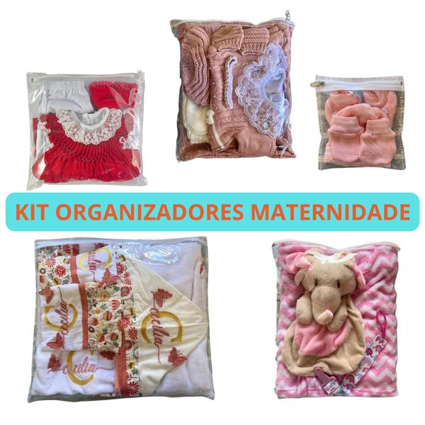 Imagem de Kit 12 Saquinho Maternidade 6 Tamanhos Bebê Organizador Multiuso Embalagem