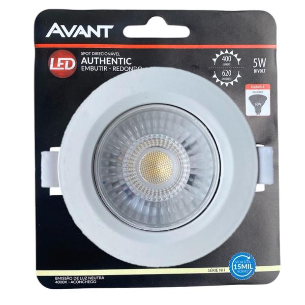 Imagem de Kit 12 Spot Led Redondo Embutir 5w Branco Neutro 4000k Morno