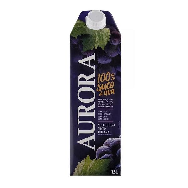 Imagem de Kit 12 Suco De Uva Aurora Tinto Integral Caixa 1,5l Cada