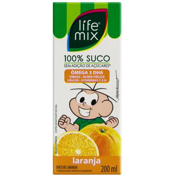 Imagem de Kit 12 Sucos Life Mix Kids 200ml Turma Da Mônica Laranja