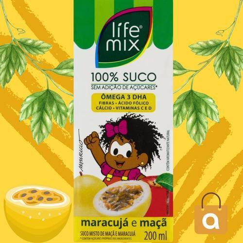 Imagem de Kit 12 Sucos Life Mix Kids 200Ml Turma Da Mônica Maracujá