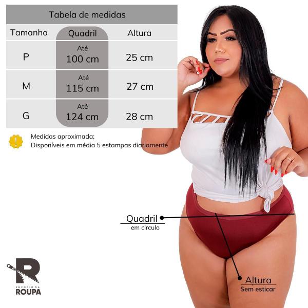 Imagem de Kit 12 Tanga Feminina Plus Size Conforto Microfibra Adulto