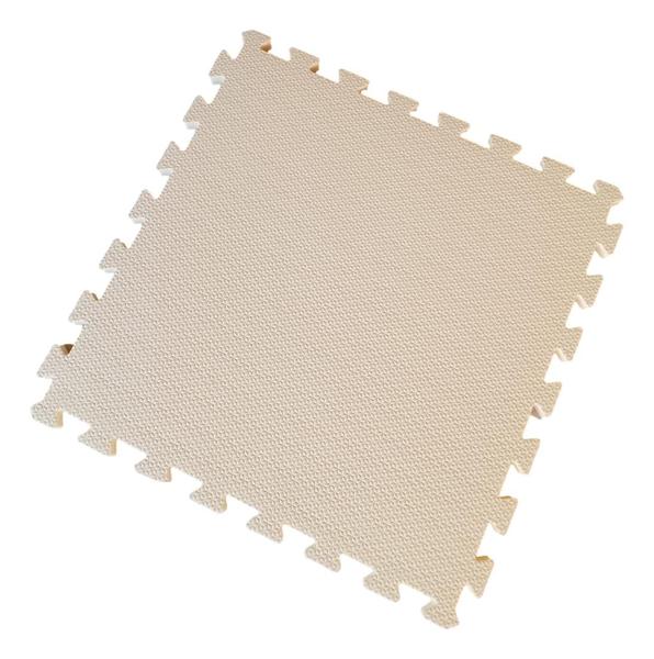 Imagem de Kit 12 Tatames Tapetes EVA 50x50x2cm 20mm Creme Bege