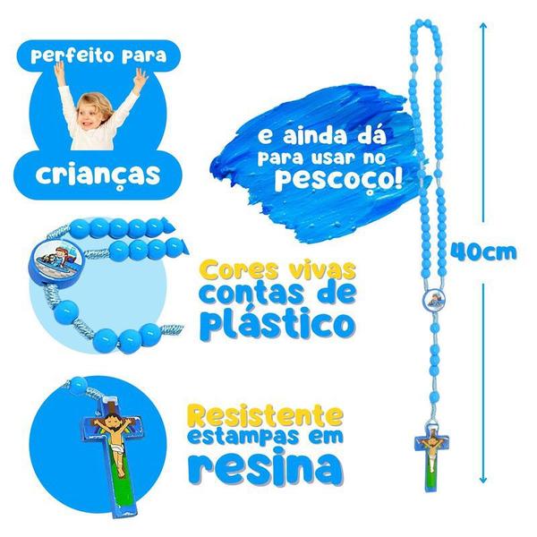 Imagem de Kit 12 Terço Infantil Atacado Colorido Para Crianças Revenda