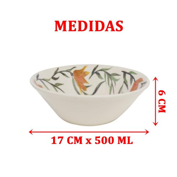 Imagem de Kit 12 Tigela Sobremesa Pequena Bowl Conic Dona Lírios 500ml