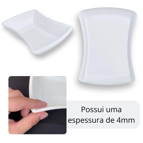 Imagem de Kit 12 Tigelas Curva Branca de 300 Ml Premium 15,5 Cm Melamina / Plastico Petiscos / Molhos e Pequenas Porcoes  Bestfer 