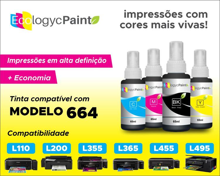 Imagem de kit 12 Tintas compatíveis 664 para L395 L575 L365 L120 