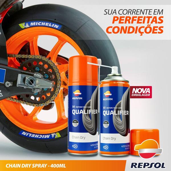 Imagem de KIT 12 Un Spray Lubrifica Corrente Moto Impermeável Repsol