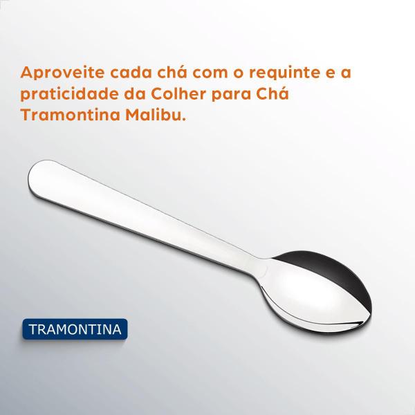 Imagem de Kit 12 Unidades Colher Chá Tramontina Malibu Aço Inox 23737000