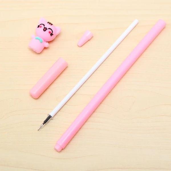 Imagem de Kit 12 unidades de caneta em gel fofas divertidas fantoche gatinho estudos