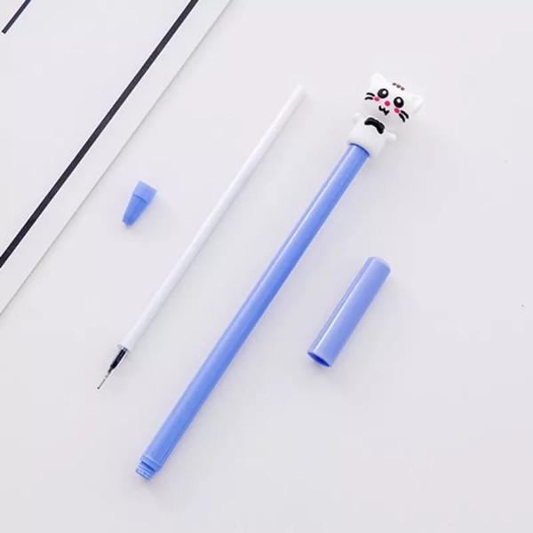 Imagem de Kit 12 unidades de caneta em gel fofas divertidas fantoche gatinho traço fino