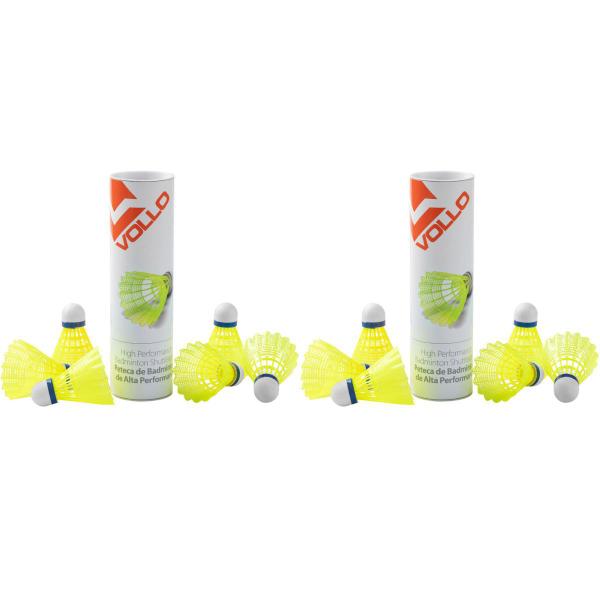 Imagem de Kit 12 Unidades de Petecas Esportiva Badminton Leve Resistente Feita de Nylon Vollo