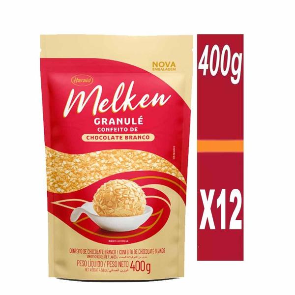 Kit 12 Unidades Granulé Melken Branco 400g Harald Imagem de Kit 12 Unidades Granulé Melken Branco 400g Harald