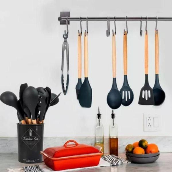 Kit 12 Utensílios De Cozinha Sofisticado - Black Watch Imagem de Kit 12 Utensílios De Cozinha Sofisticado