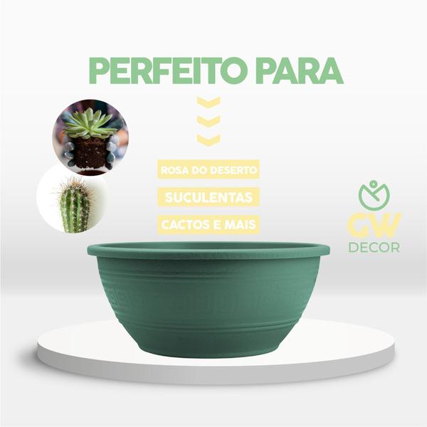 Imagem de Kit 12 Vasos Para Plantas Flores 6,6 Litros Plástico Redondo Para Rosa Do Deserto