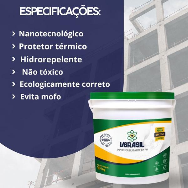 Imagem de Kit 12 Vbrasil Impermeabilizante 1kg Para Concreto E Cimento