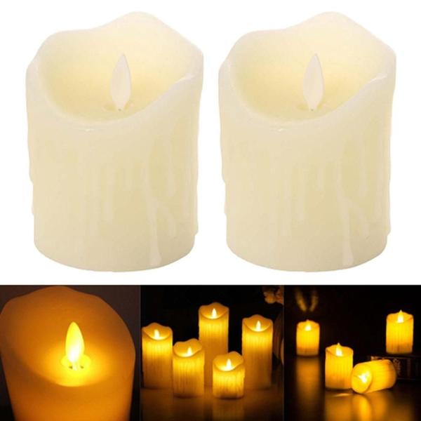 Imagem de Kit 12 Velas Led Festa Luz Amarela Bateria Inclusa 5,8X3,6Cm