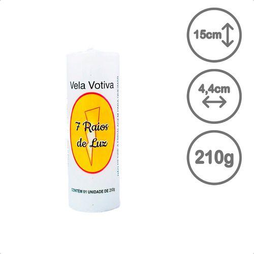 Kit 12 Velas Votiva 7 Dias Branco 210g Parafina Pura - Sete Raios de Luz Imagem de Kit 12 Velas Votiva 7 Dias Branco 210g Parafina Pura