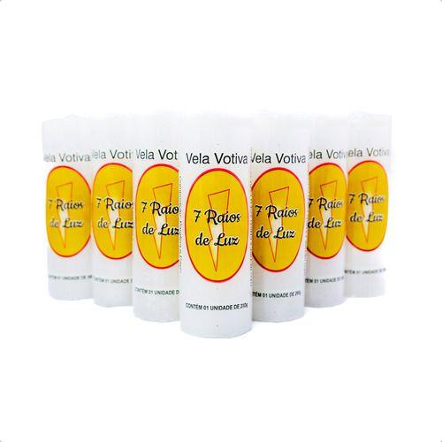 Kit 12 Velas Votiva 7 Dias Branco 210g Parafina Pura - Sete Raios de Luz Imagem de Kit 12 Velas Votiva 7 Dias Branco 210g Parafina Pura