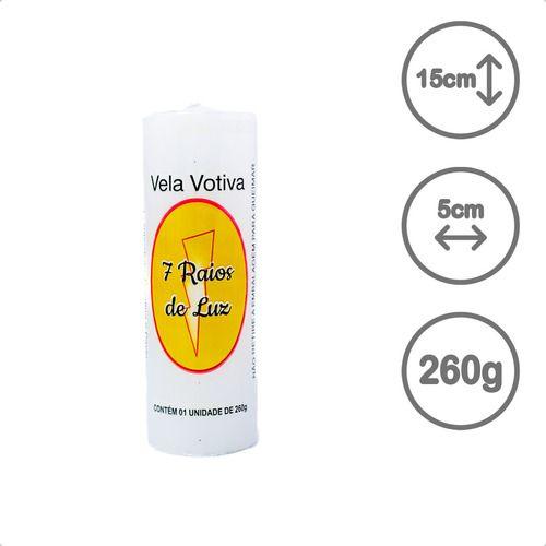 Imagem de Kit 12 Velas Votiva 7 Dias Branco 260g Parafina Pura