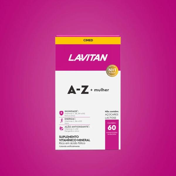 Imagem de Kit 12 Vitamina Lavitan A-Z Mulher Polivitamín. 60Cpr-Cimed