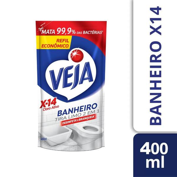 Kit 12 X-14 Limpeza Pesada Veja Banheiro 2em1 400ml cada Imagem de Kit 12 X-14 Limpeza Pesada Veja Banheiro 2em1 400ml cada